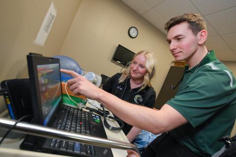 Clarkson Physical Therapy students in the lab